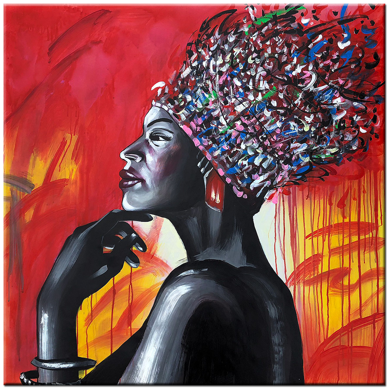 Majestueuze Dame modern schilderij