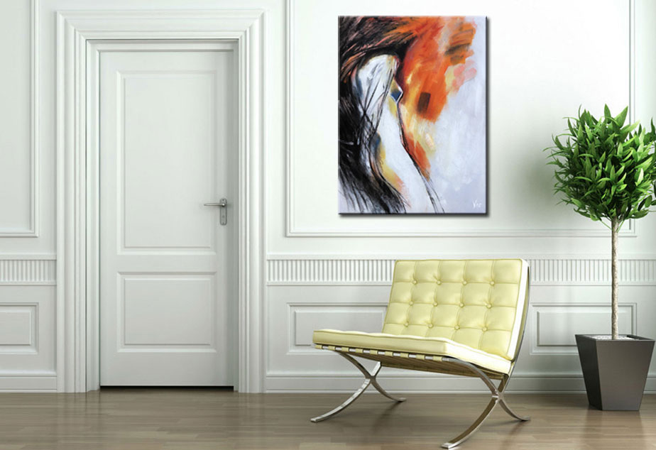 Erotisch schilderij Flames of Desire 90x120cm - Afbeelding 2