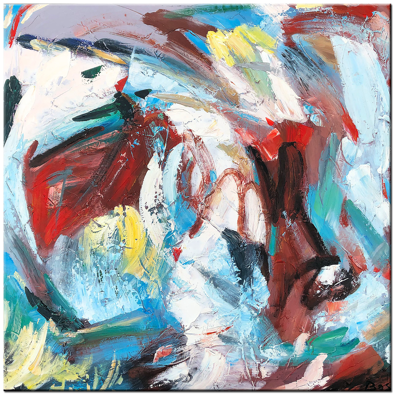 Confus Partout abstract schilderij 100x100cm