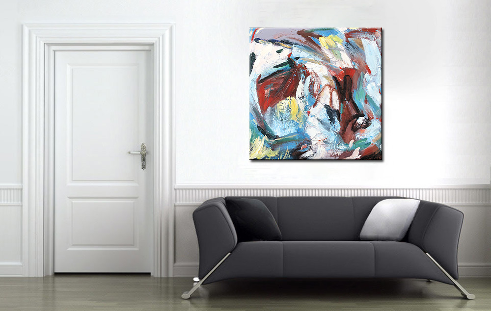 Confus Partout abstract schilderij 100x100cm - Afbeelding 2