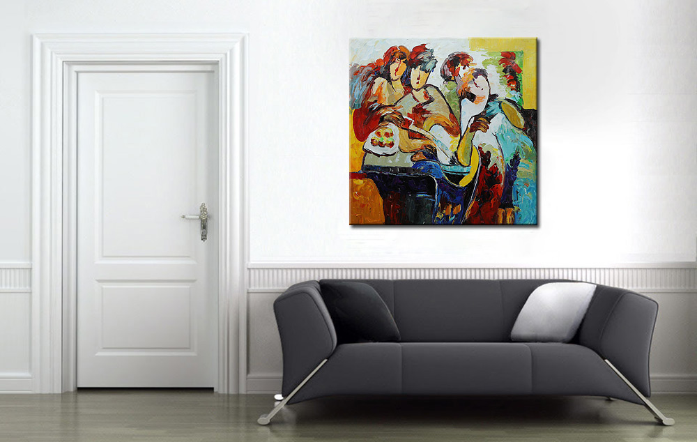 Aan Tafel modern schilderij - Afbeelding 2