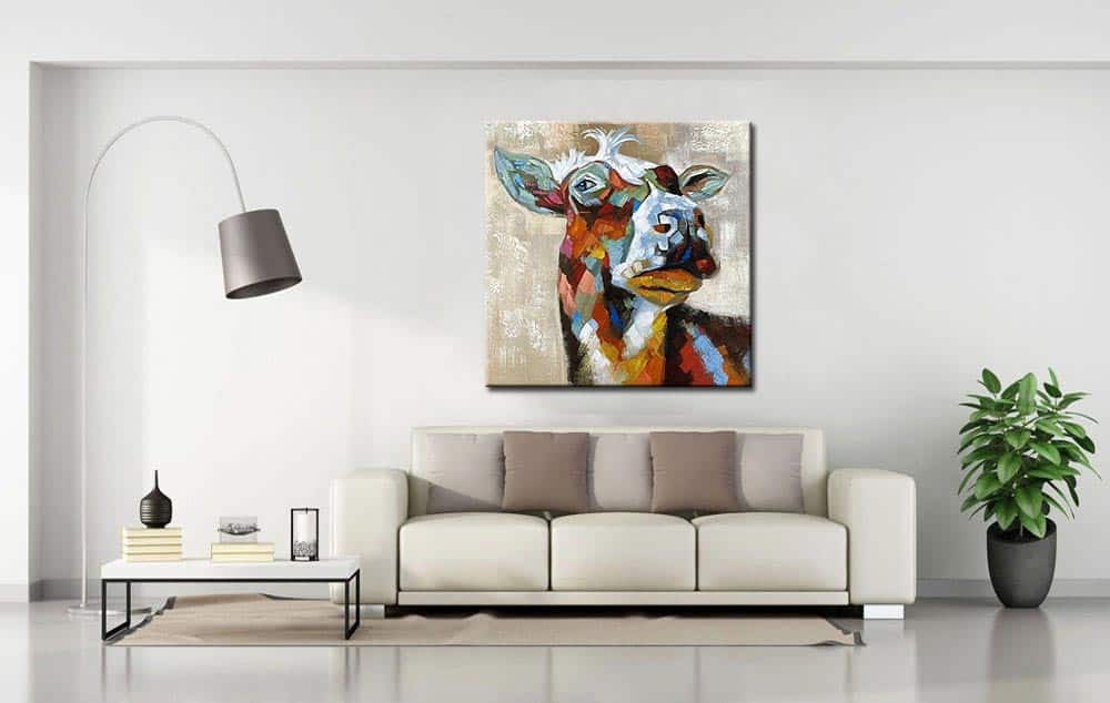 Hollandse Koe modern schilderij 100x100cm - Afbeelding 2