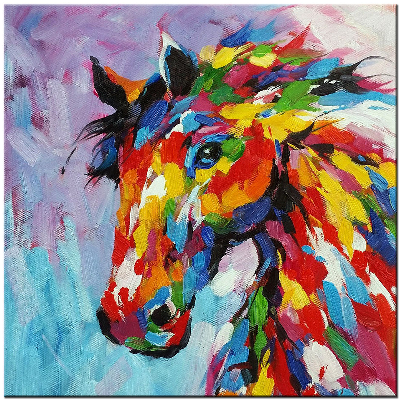 Kleurrijk Paard modern schilderij