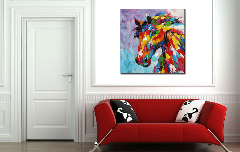 Kleurrijk Paard modern schilderij - Afbeelding 3