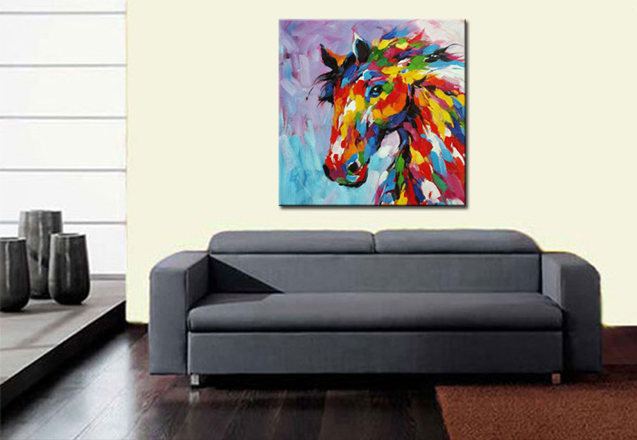 Kleurrijk Paard modern schilderij - Afbeelding 2