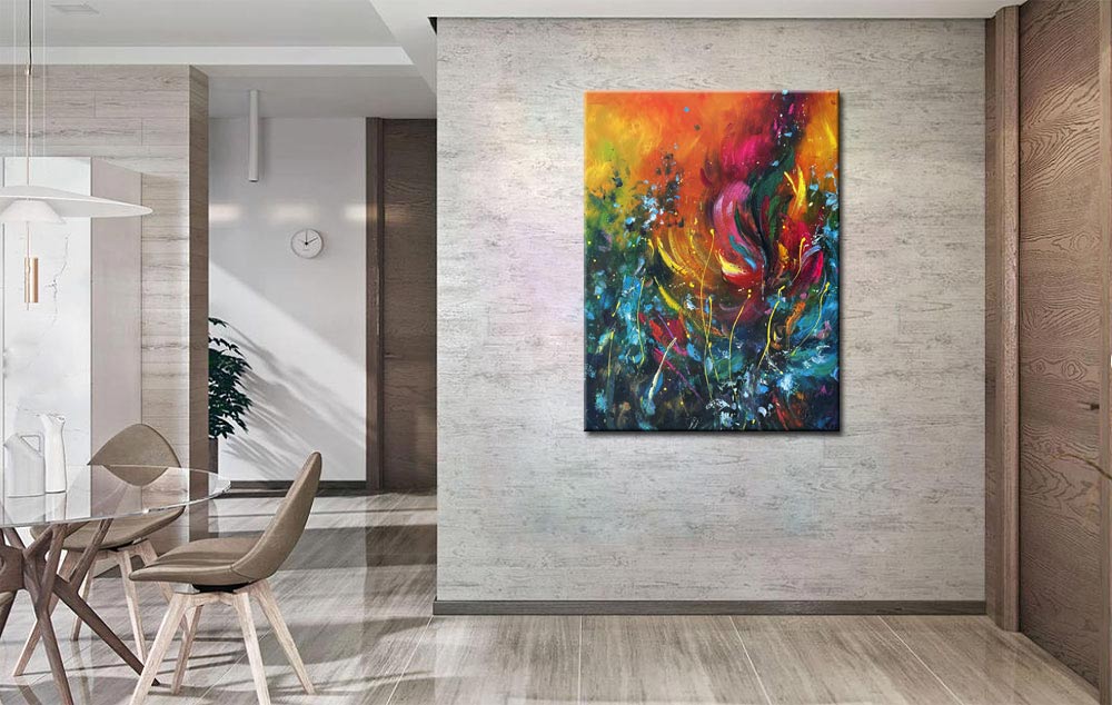 Emily modern bloemen schilderij 90x120cm - Afbeelding 3