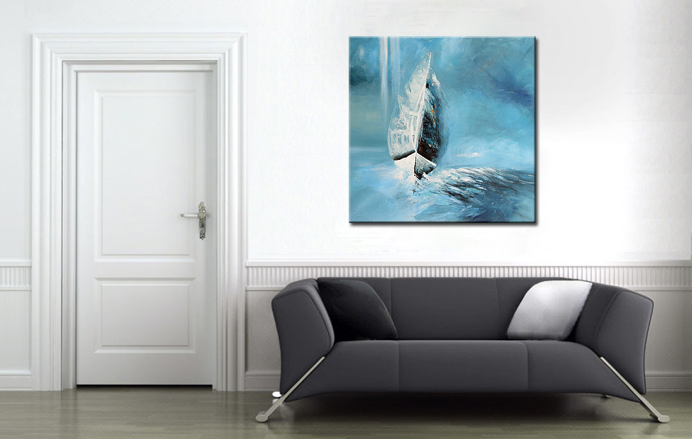 Boot modern schilderij 100x100cm - Afbeelding 3