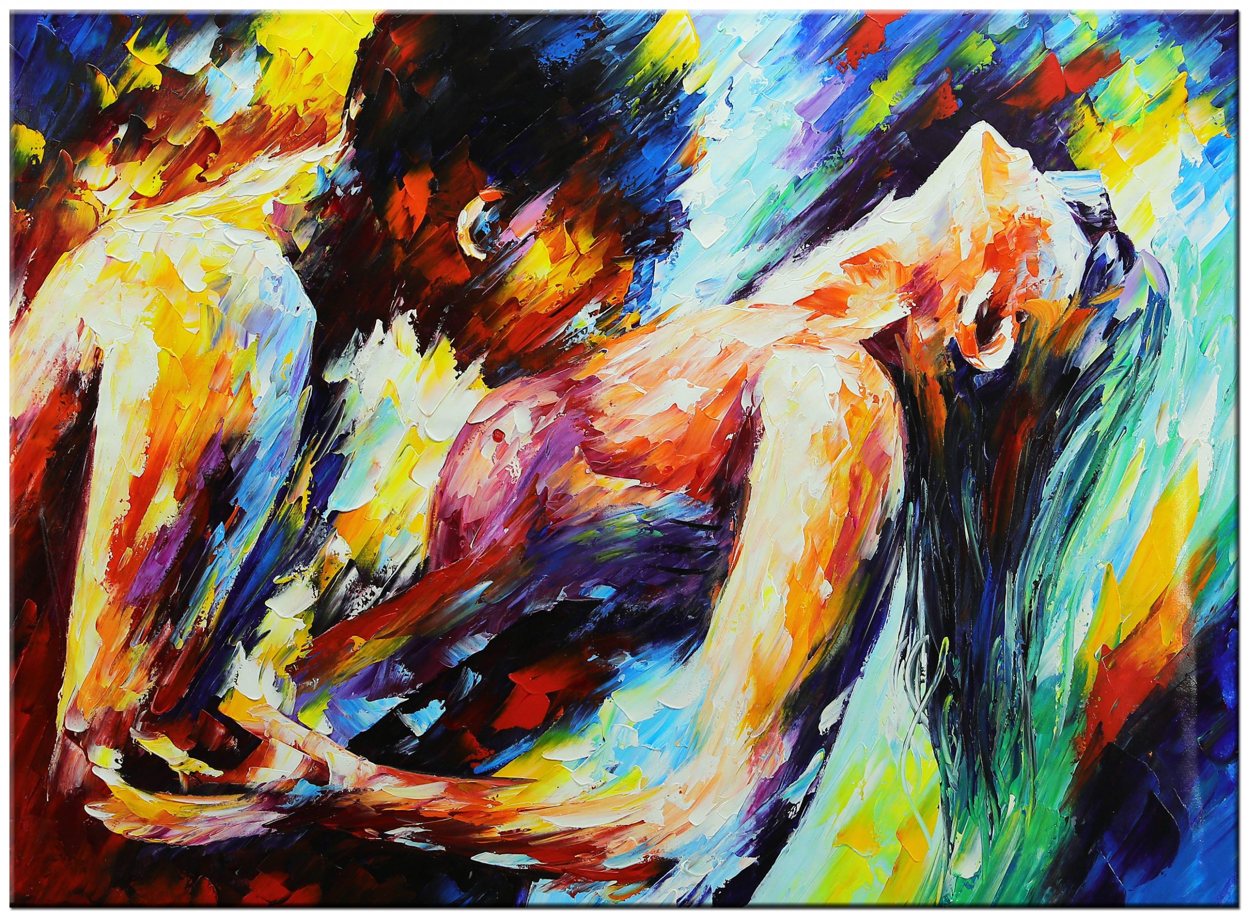 Erotisch Paar modern schilderij 120x90cm