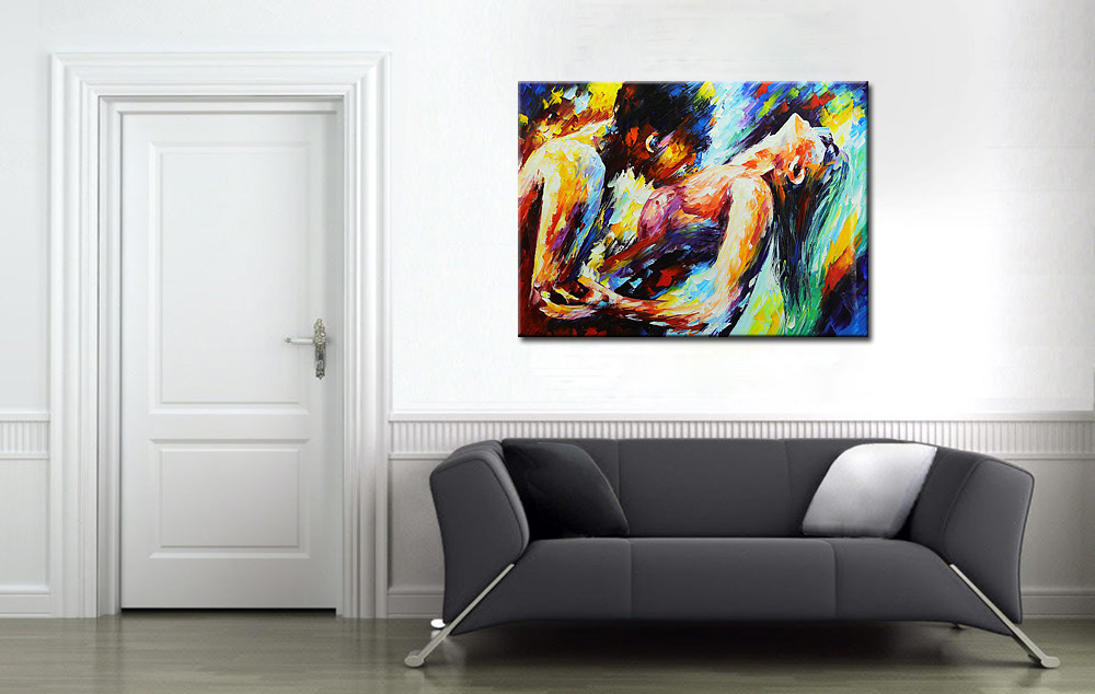 Erotisch Paar modern schilderij 120x90cm - Afbeelding 4