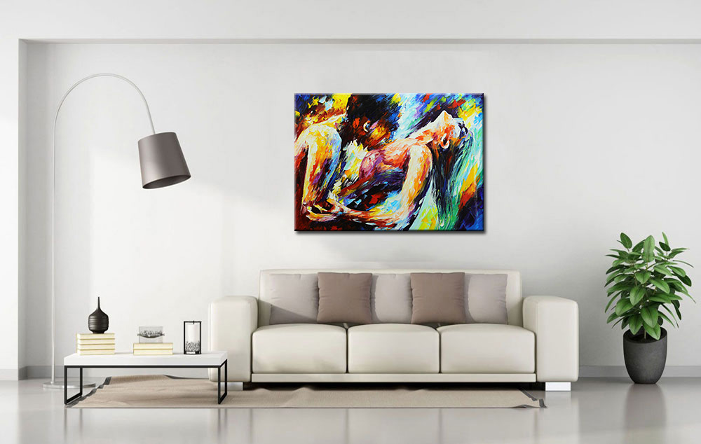 Erotisch Paar modern schilderij 120x90cm - Afbeelding 2