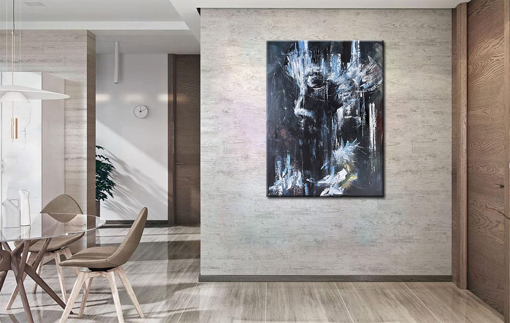 Black Vision abstract schilderij 90x120cm - Afbeelding 4