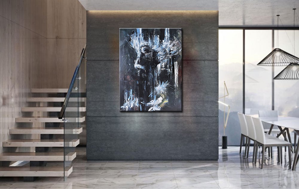 Black Vision abstract schilderij 90x120cm - Afbeelding 3