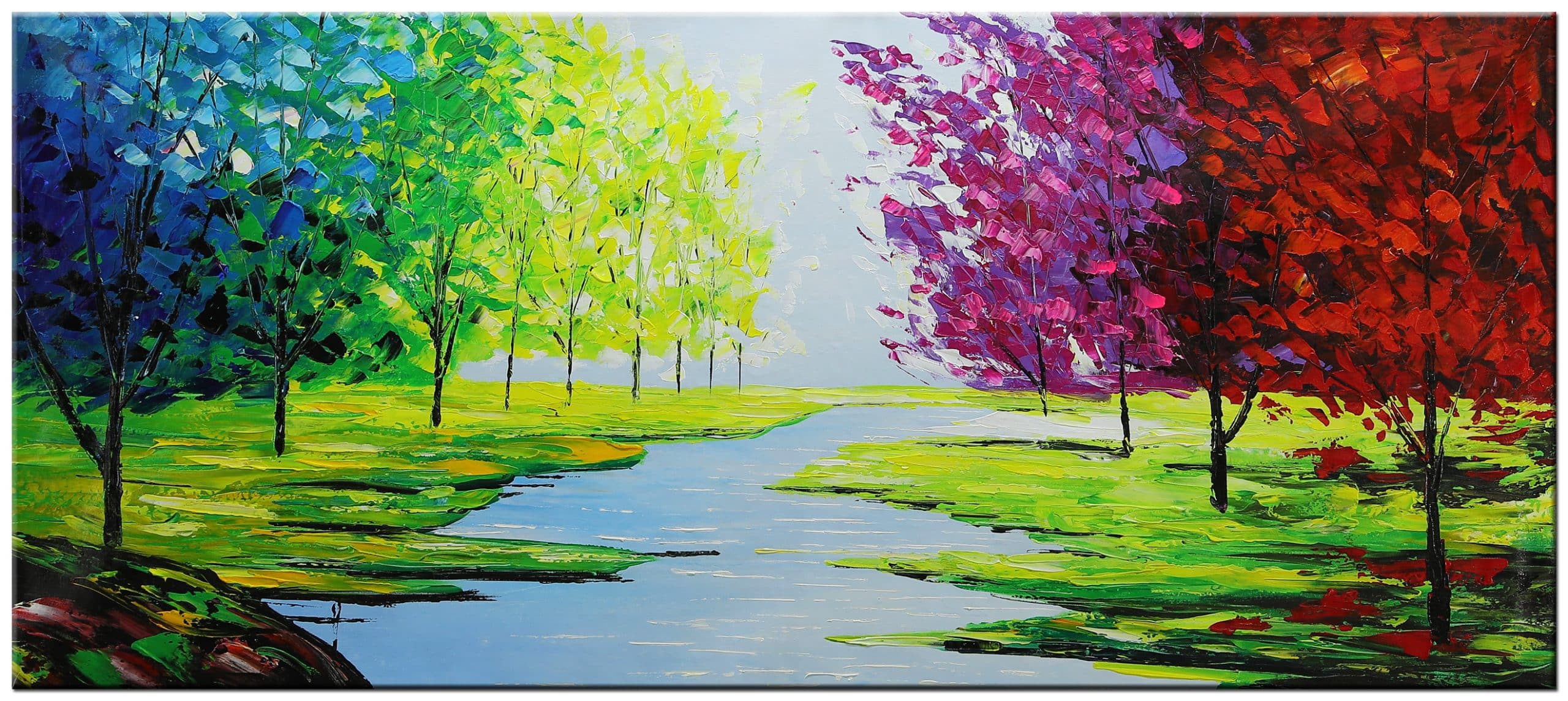 Riviertje modern groot schilderij