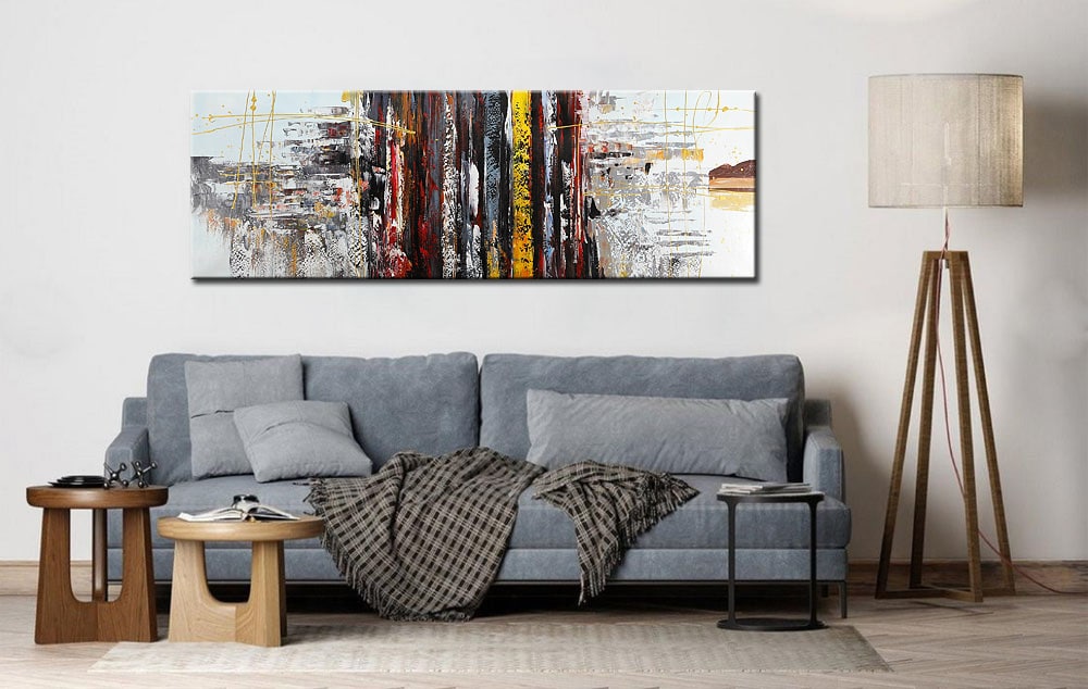 Abstract modern groot schilderij 180x60cm - Afbeelding 4