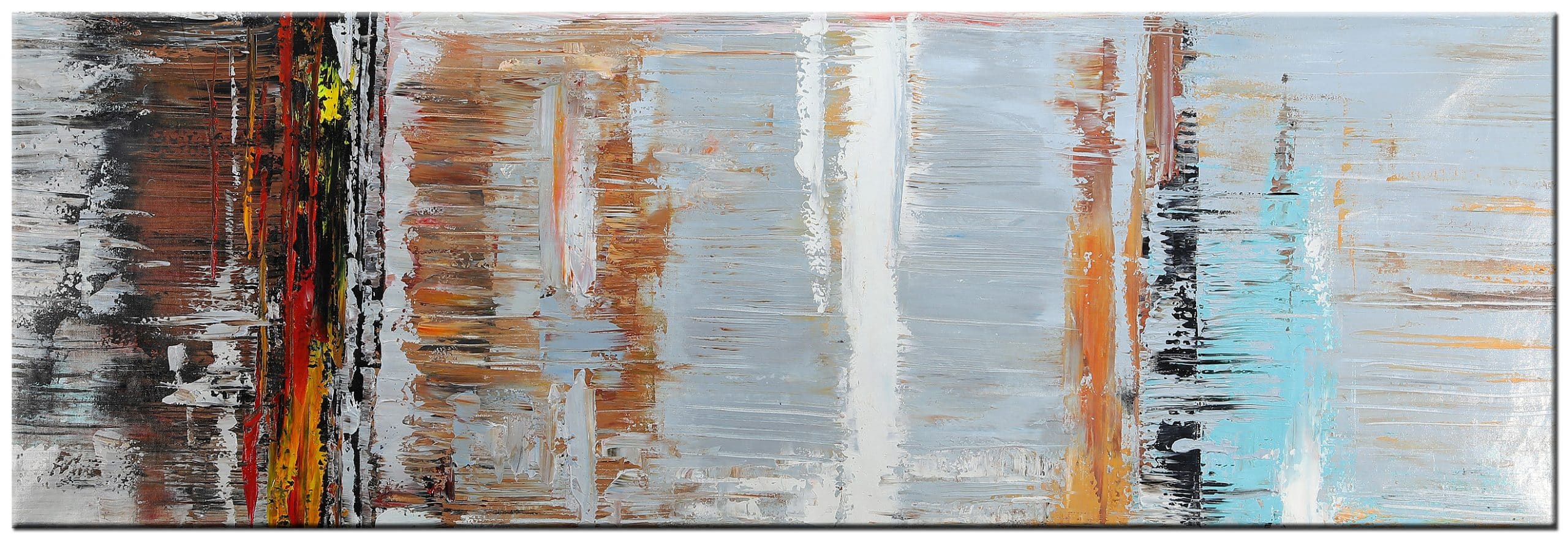 Abstract schilderij Kleurige Spiegeling 180x60cm