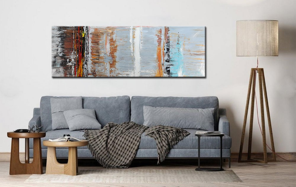 Abstract schilderij Kleurige Spiegeling 180x60cm - Afbeelding 4