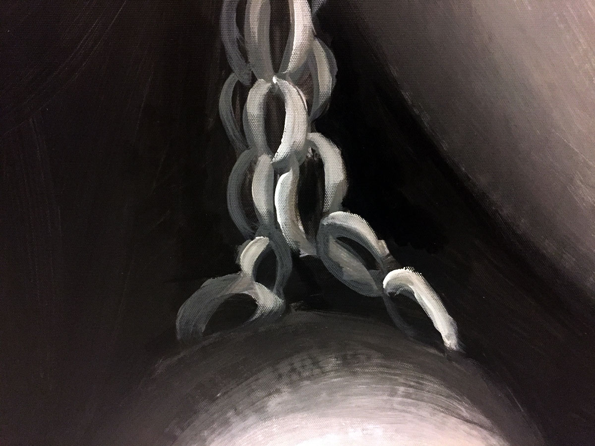 Vrouwen schilderij Stijlvolle Schaduw 100x100cm - Afbeelding 3