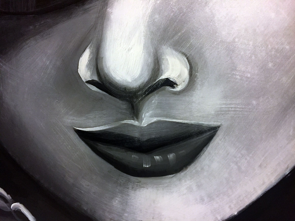 Vrouwen schilderij Stijlvolle Schaduw 100x100cm - Afbeelding 2