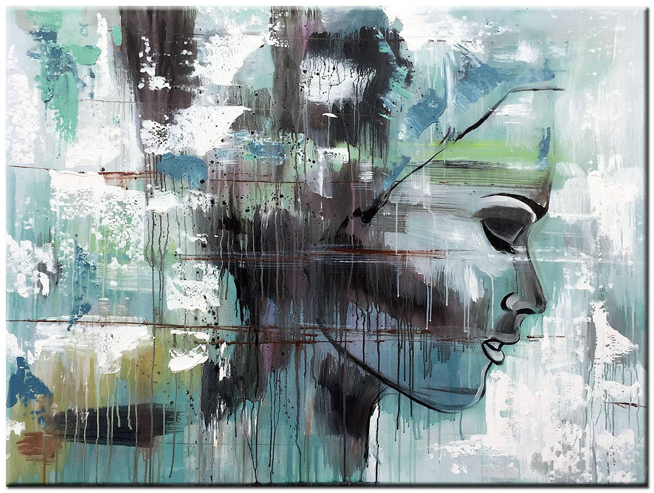 Vrouwen schilderij Gedachtenstroom 120x90cm