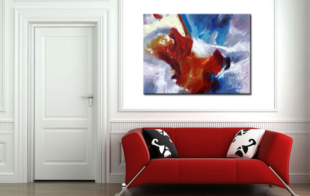 Hartklopping abstract schilderij 120x90cm - Afbeelding 2