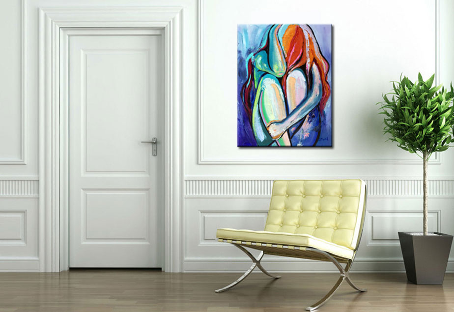 Vrouwen schilderij Femme en Couleurs 80x100cm - Afbeelding 2
