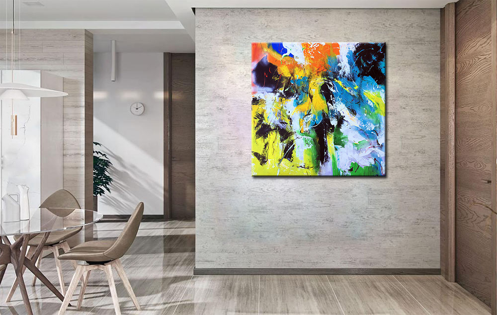 Heelal abstract modern schilderij 100x100cm - Afbeelding 4