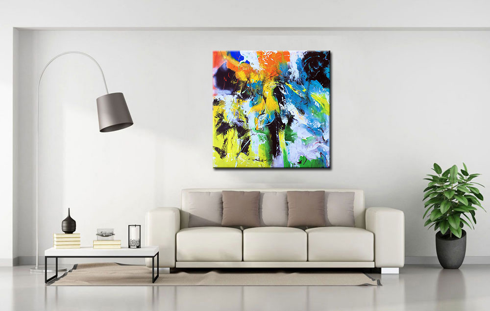 Heelal abstract modern schilderij 100x100cm - Afbeelding 2