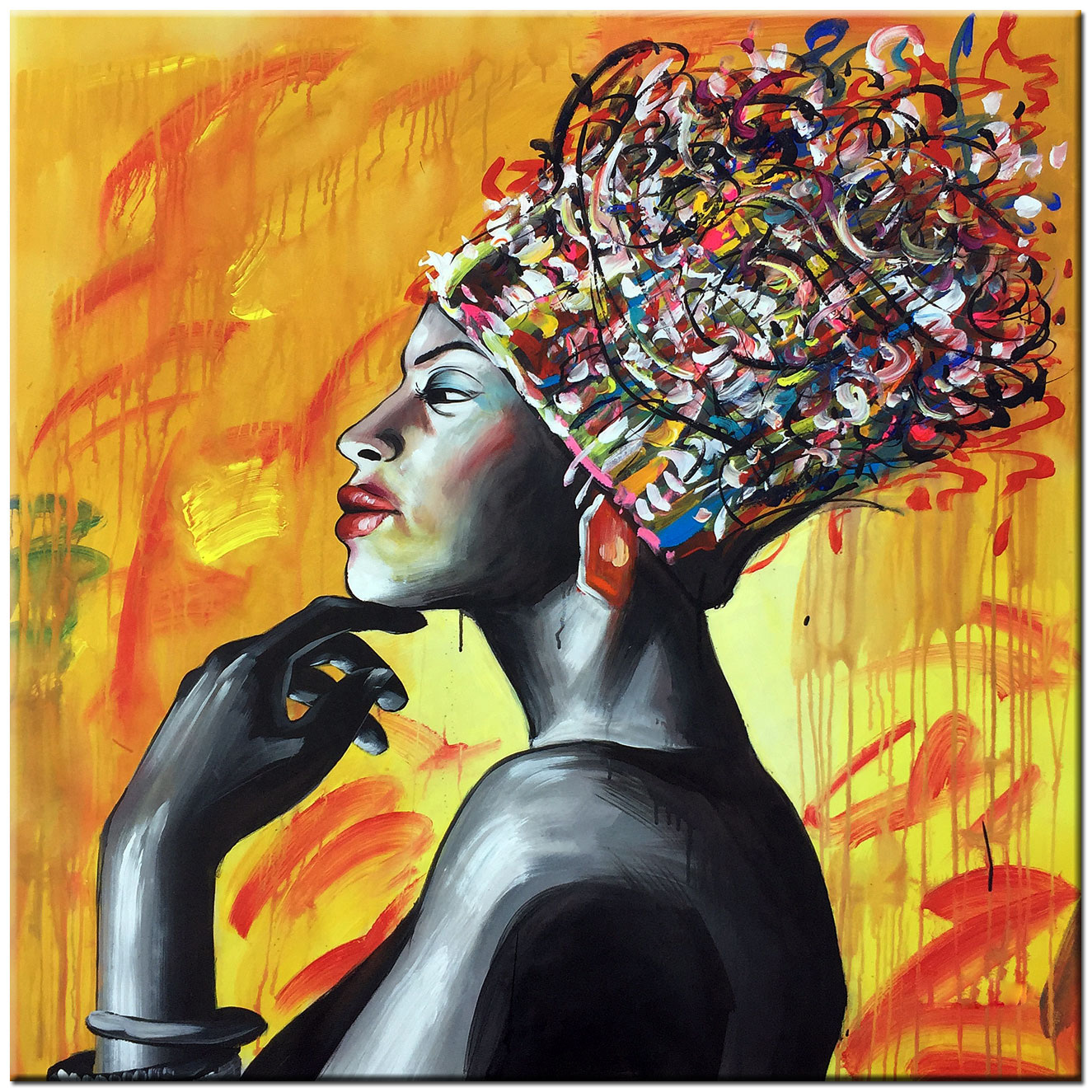 Koninklijke Elegantie dame schilderij