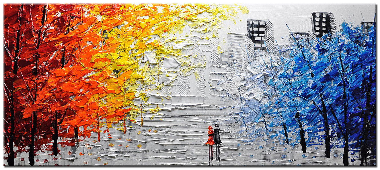 Figuratief schilderij Liefde in het Park 160x70cm