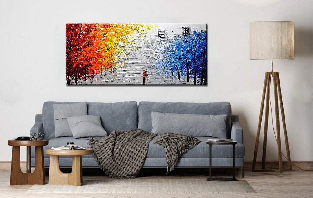 Figuratief schilderij Liefde in het Park 160x70cm - Afbeelding 4