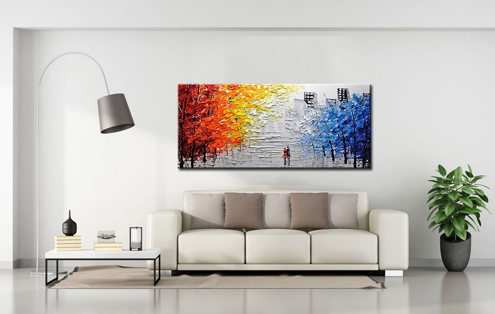 Figuratief schilderij Liefde in het Park 160x70cm - Afbeelding 3