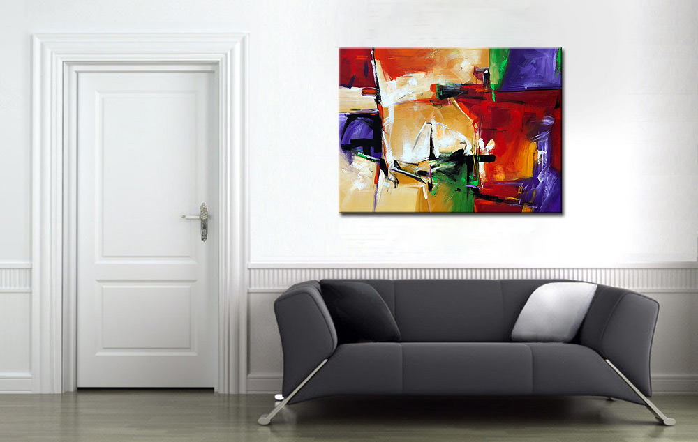 Kleurenspel abstract schilderij 120x90cm - Afbeelding 2