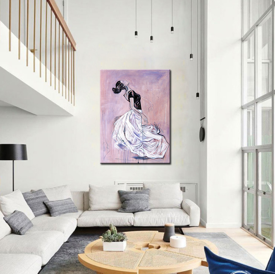 Ballerina modern dans schilderij 90x120cm - Afbeelding 2