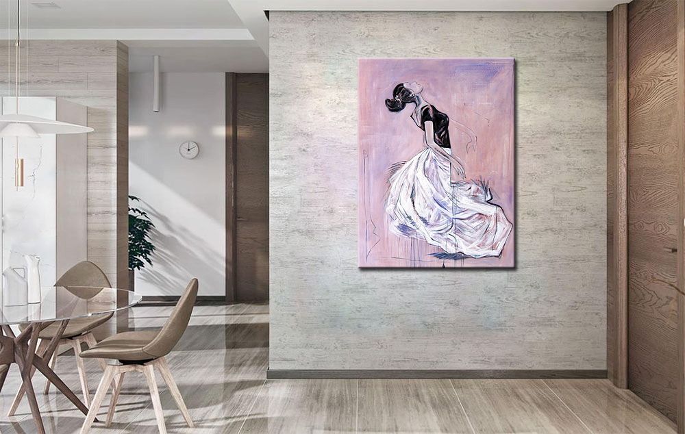 Ballerina modern dans schilderij 90x120cm - Afbeelding 4
