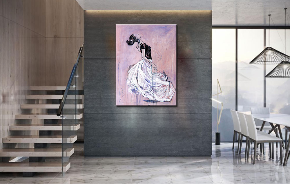 Ballerina modern dans schilderij 90x120cm - Afbeelding 3
