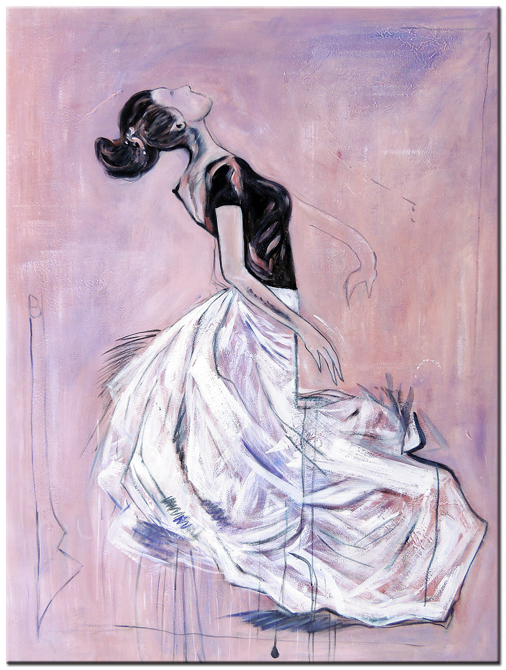 Ballerina modern dans schilderij 90x120cm