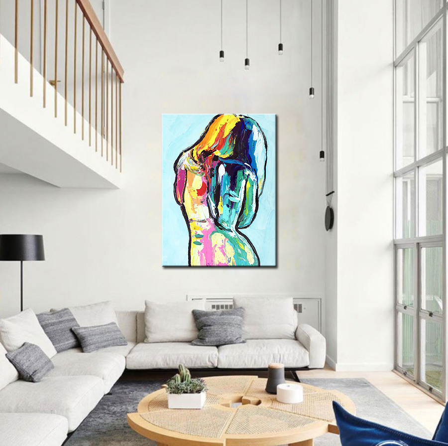 Erotisch schilderij Colorful Woman 90x120cm - Afbeelding 2