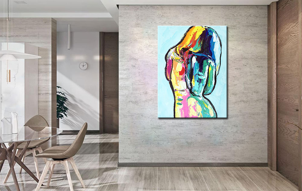 Erotisch schilderij Colorful Woman 90x120cm - Afbeelding 4