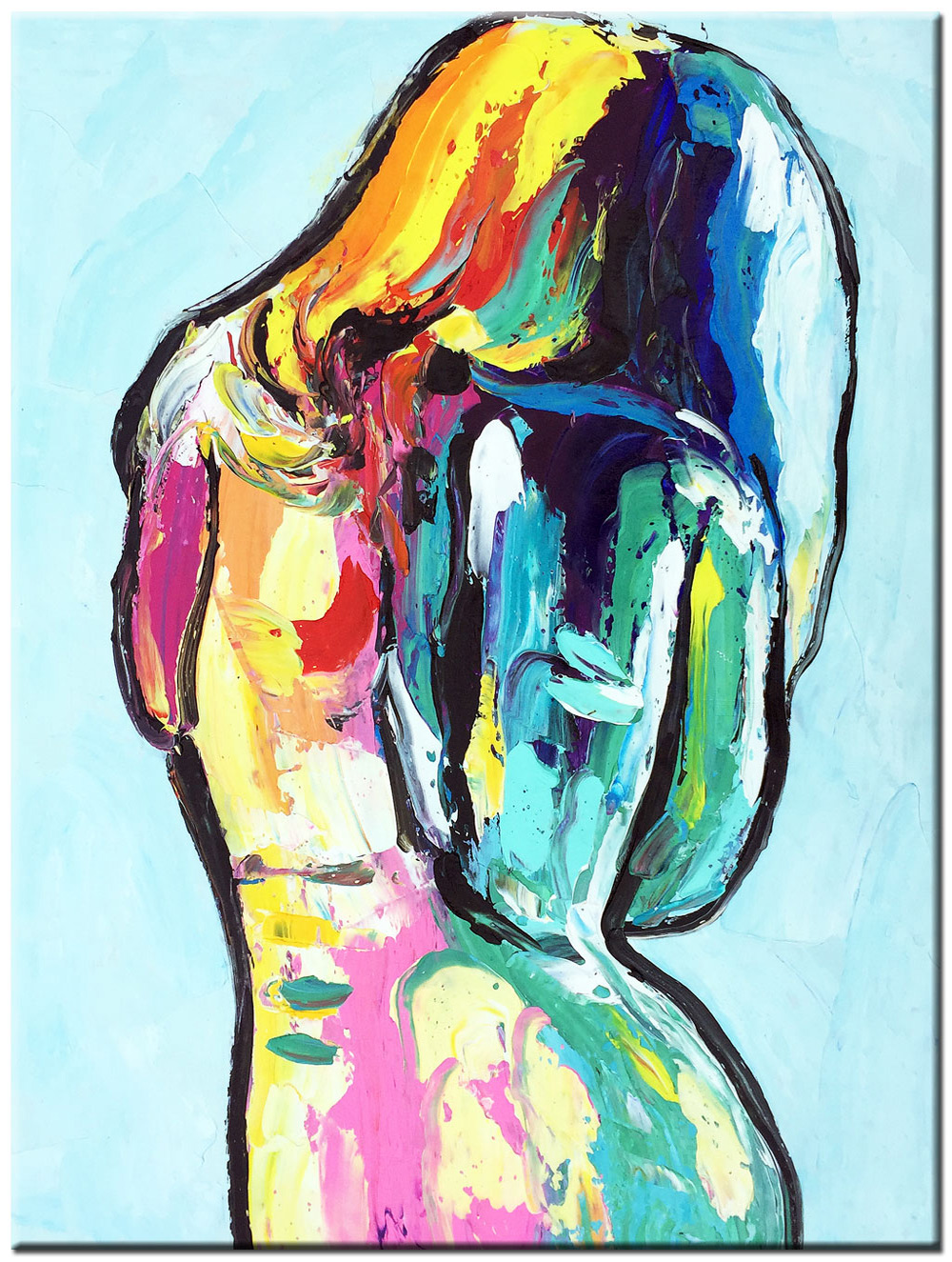 Erotisch schilderij Colorful Woman 90x120cm