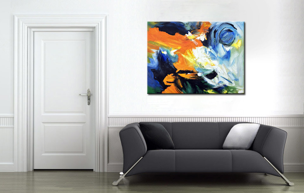 In de Storm abstract schilderij 120x90cm - Afbeelding 2