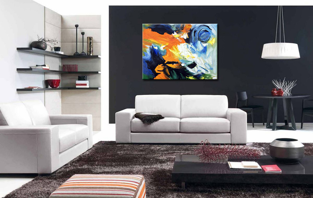 In de Storm abstract schilderij 120x90cm - Afbeelding 4