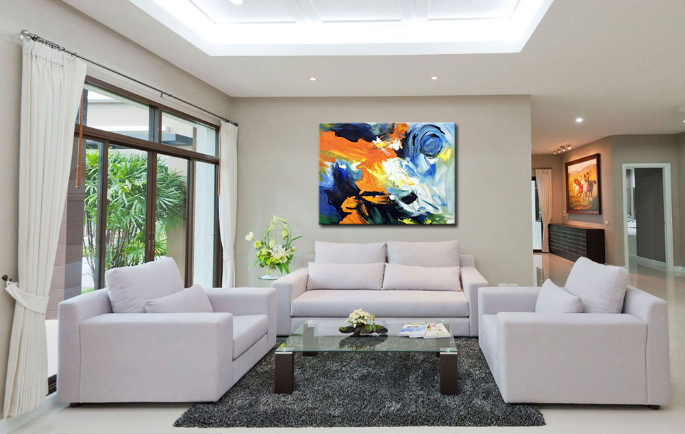 In de Storm abstract schilderij 120x90cm - Afbeelding 3