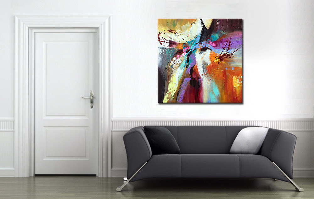 Abstract schilderij Flashback 100x100cm - Afbeelding 2