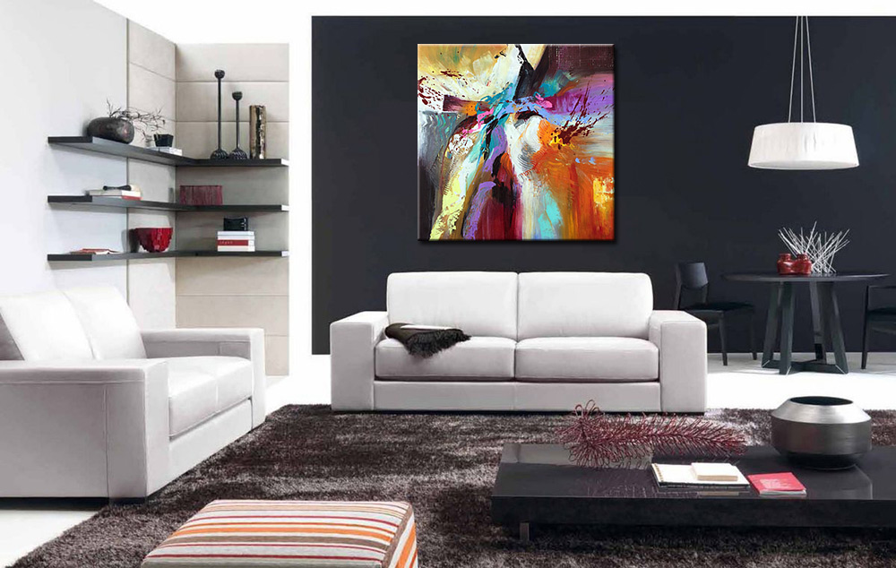 Abstract schilderij Flashback 100x100cm - Afbeelding 3