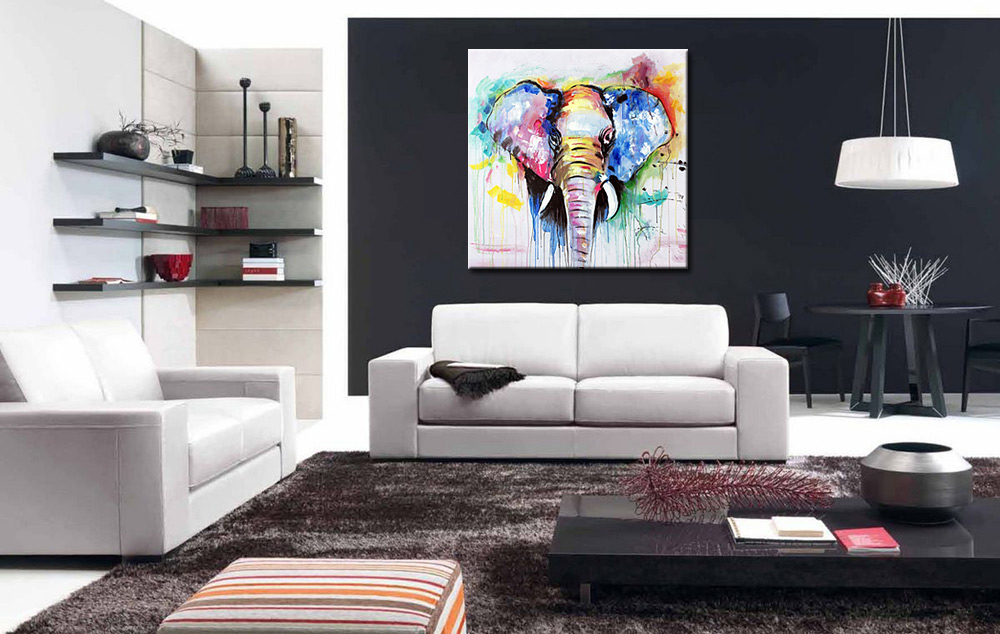 Olifant modern schilderij - Afbeelding 4