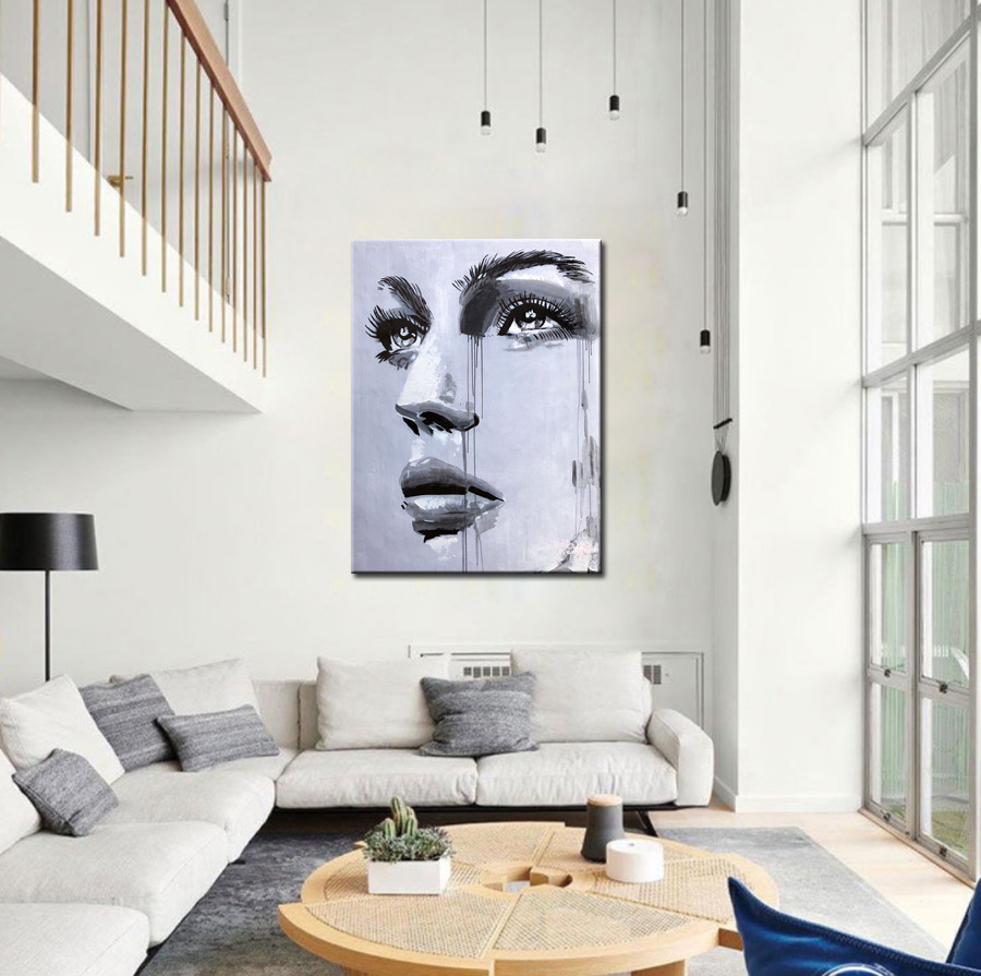 Vrouwen schilderij Diepe Emotie 90x120cm - Afbeelding 2