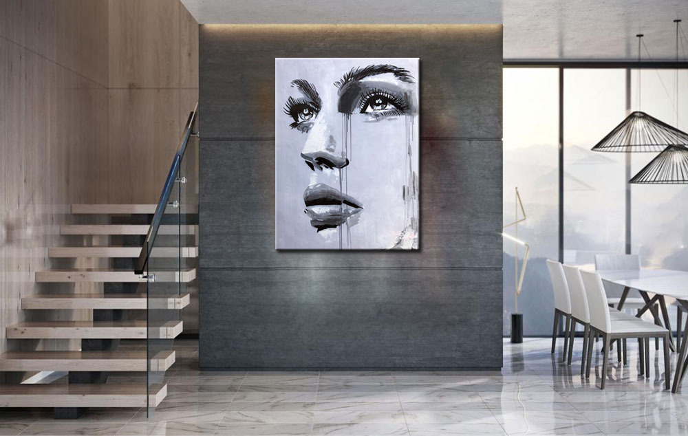 Vrouwen schilderij Diepe Emotie 90x120cm - Afbeelding 3