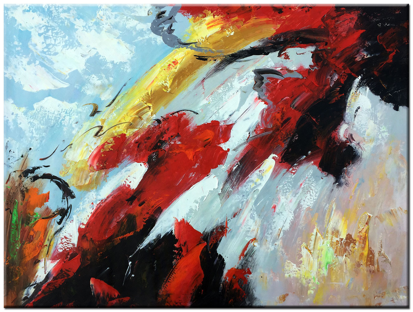 Downhill abstract schilderij 120x90cm