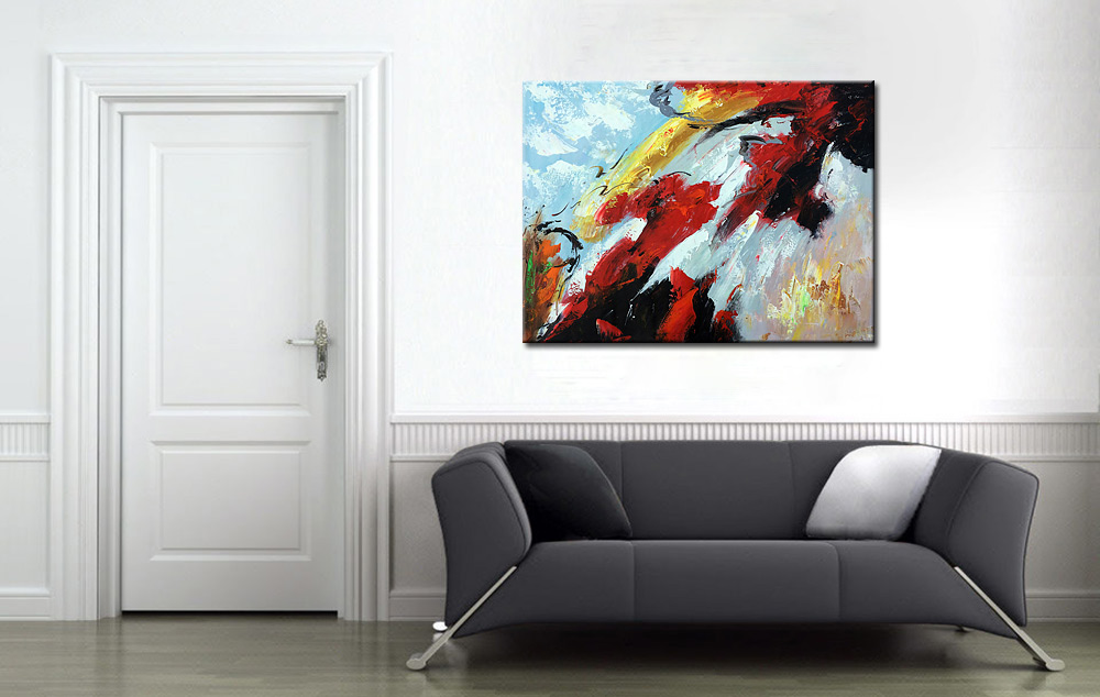 Downhill abstract schilderij 120x90cm - Afbeelding 2