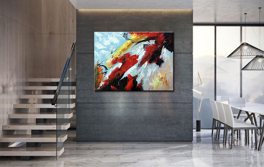 Downhill abstract schilderij 120x90cm - Afbeelding 4